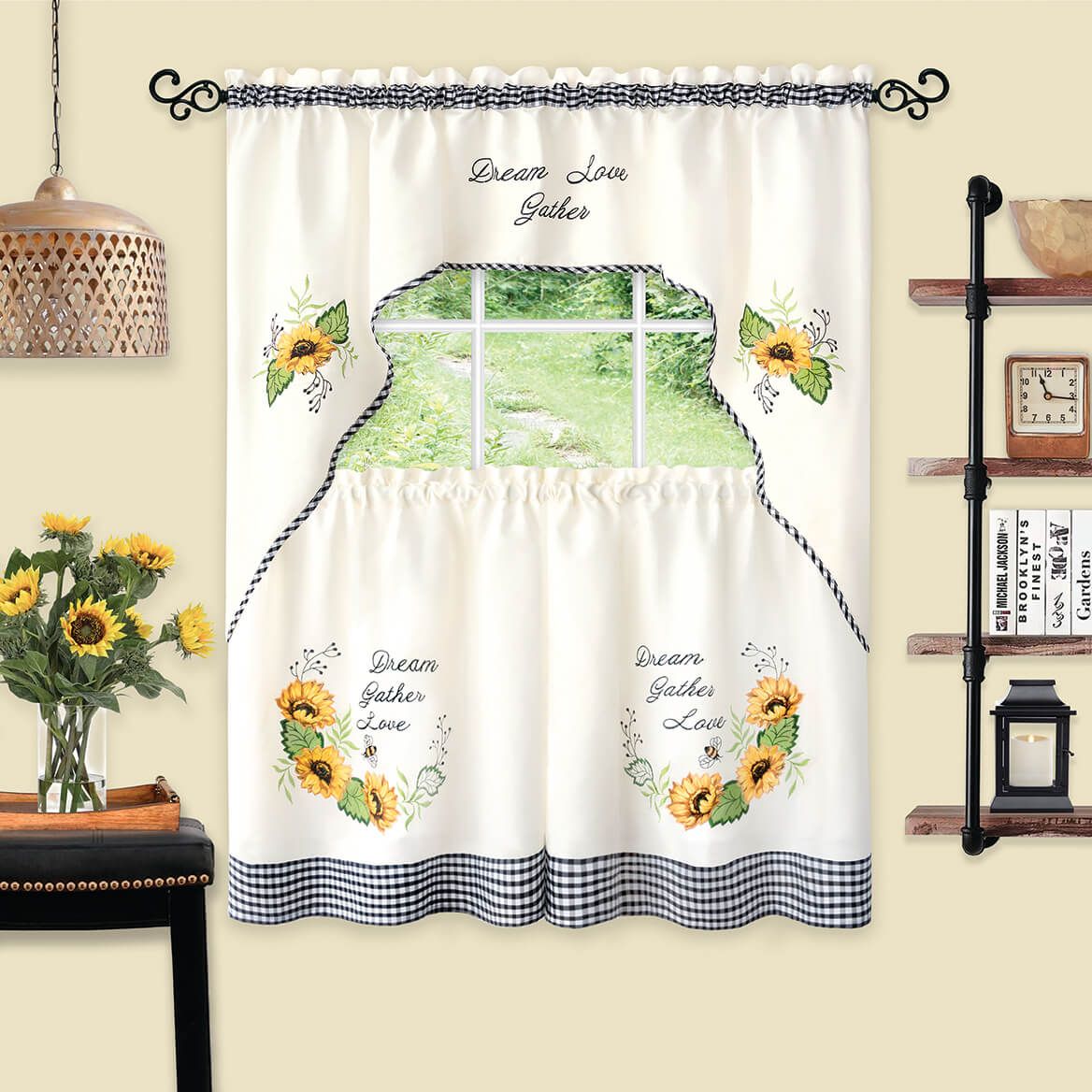 Sunflower Picnic Tier and Swag Curtain Set + '-' + 376722
