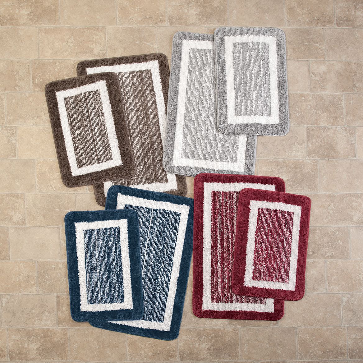 Border Non-Slip Bath Rugs by OakRidge™, Set of 2 + '-' + 376827