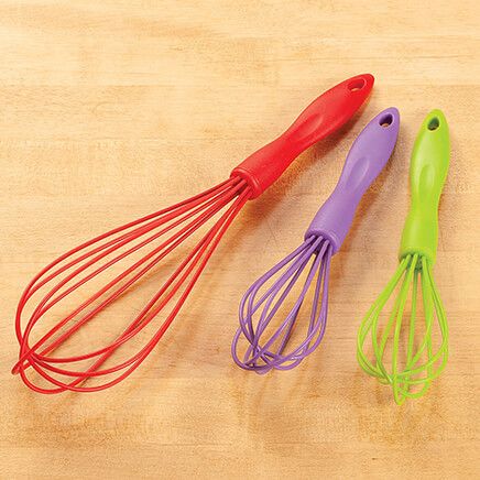 Set of 3 Silicone Whisks by Chef's Pride-376868
