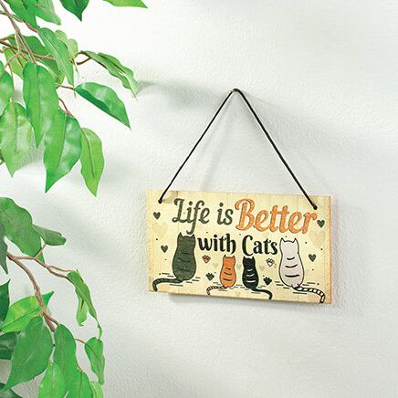 Life Is Better With Cats Wooden Plaque-376953