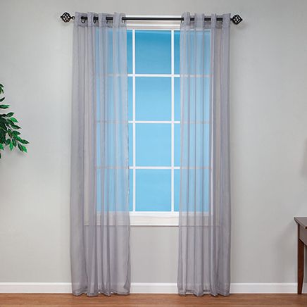 Solid Sheer Grommet Curtain Panels by OakRidge™, 1 Pair-377092