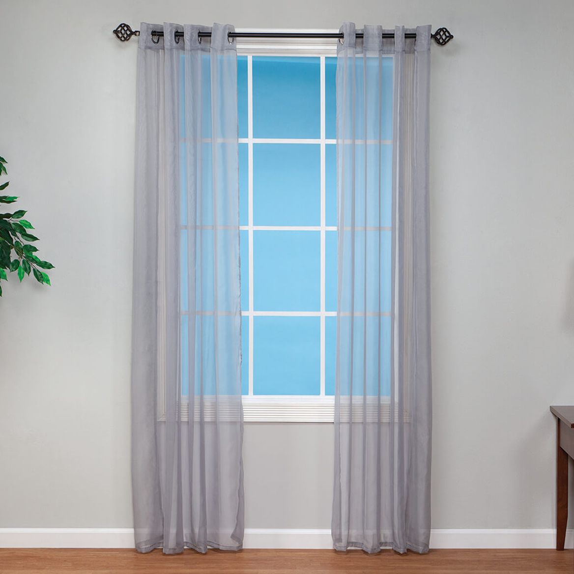 Solid Sheer Grommet Curtain Panels by OakRidge™, 1 Pair + '-' + 377092