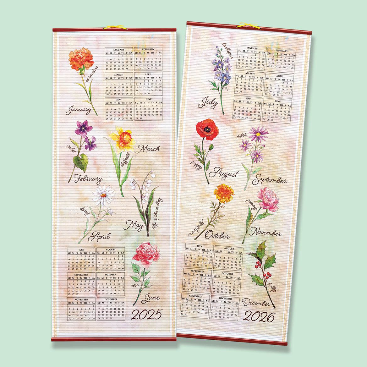 Flower of the Month Scroll Calendar - Scroll Wall Calendar - Starcrest