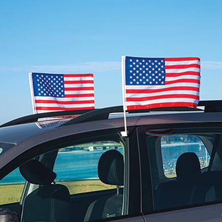 Car American Flags, Set of 2-377525