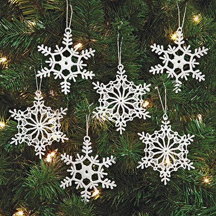 Crochet-Style Snowflake Ornaments, Set of 6 by Holiday Peak™-377732