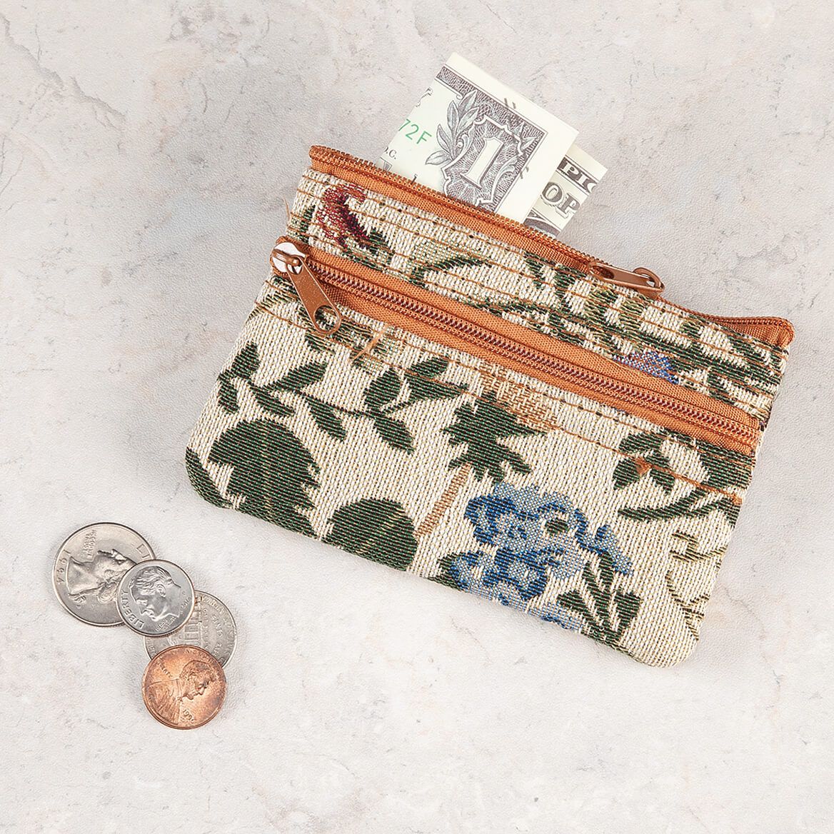 Zippered Jacquard Coin Purse + '-' + 377766