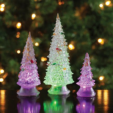 Acrylic Color-Changing Christmas Trees by Holiday Peak™, Set of 3-378023