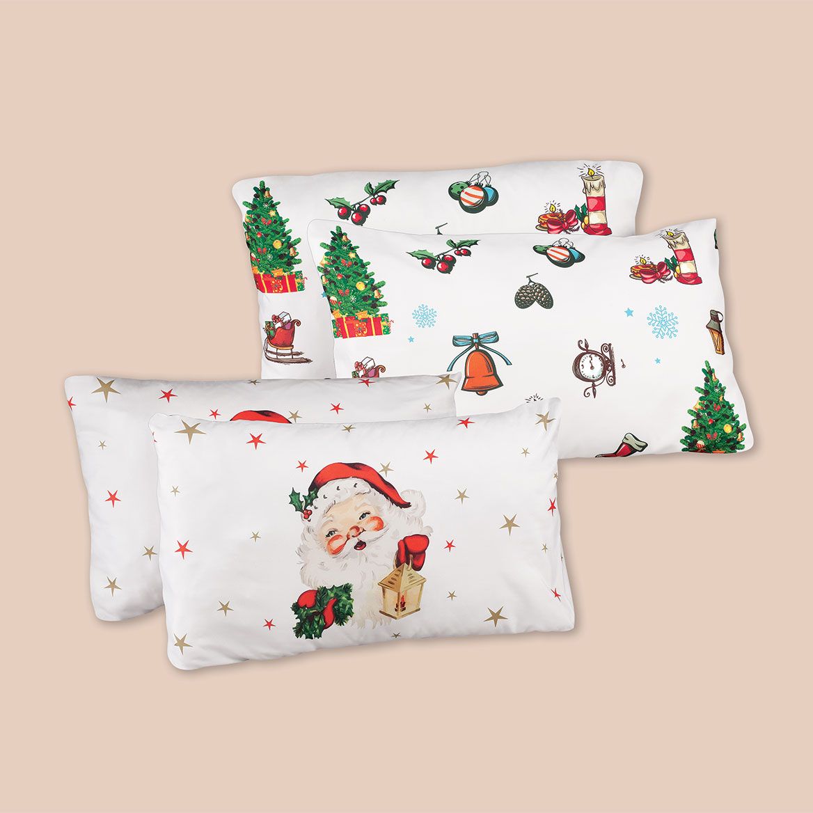 Holiday Printed Microfiber Pillowcases, Set of 2 + '-' + 378149