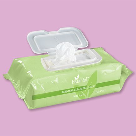 Healthful™ Personal Wipes with Aloe, Pack of 100-378171