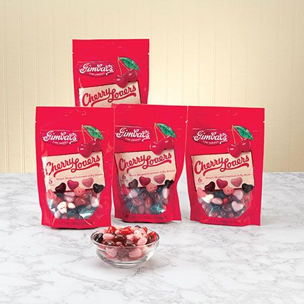 Gimbal's Cherry Lovers Heart Jelly Beans, 7 oz., Set of 4-378461