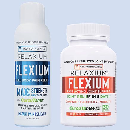 Flexium™ Joint Support Capsules with FREE Pain Relief Spray-378626