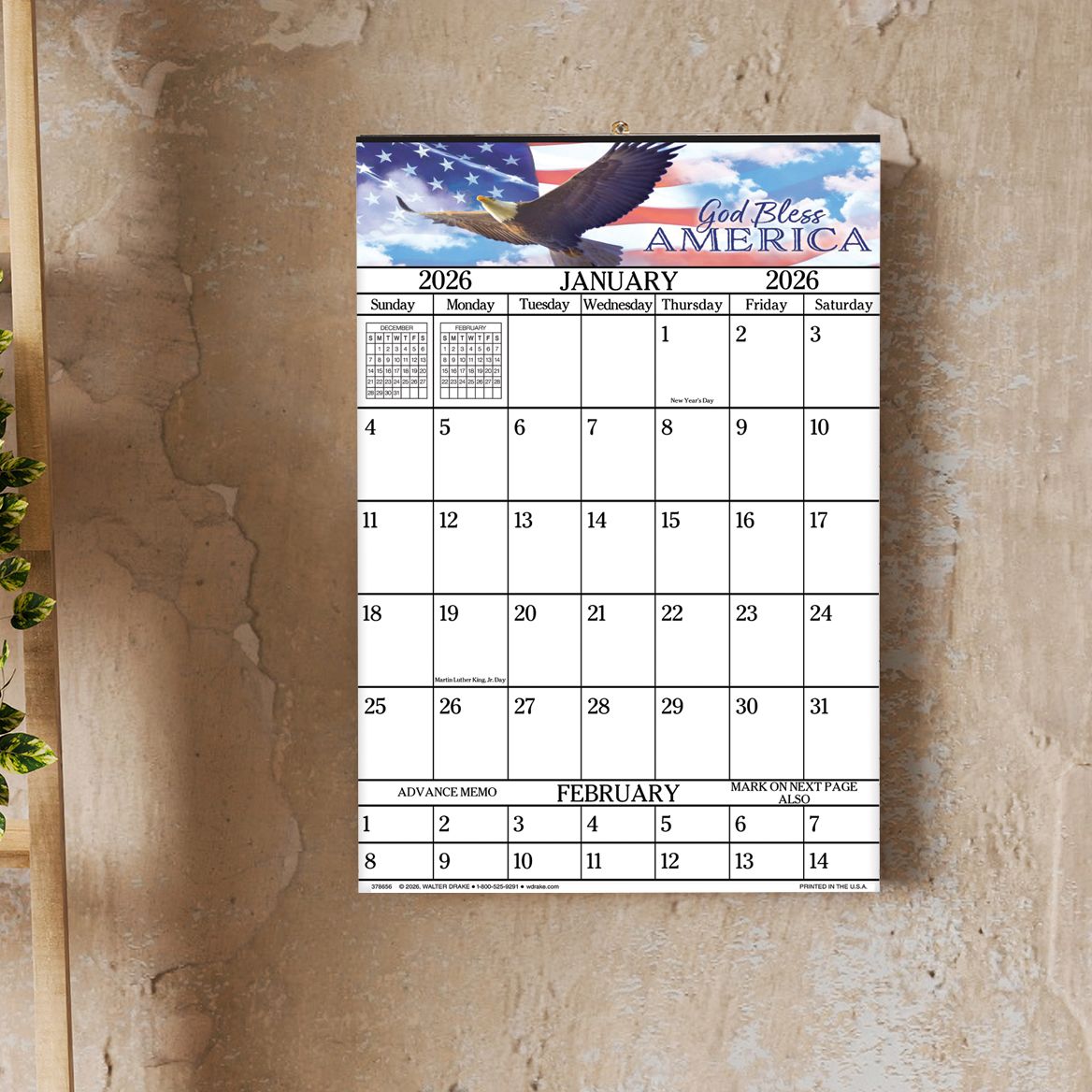 Designer Giant Calendar - God Bless America + '-' + 378656
