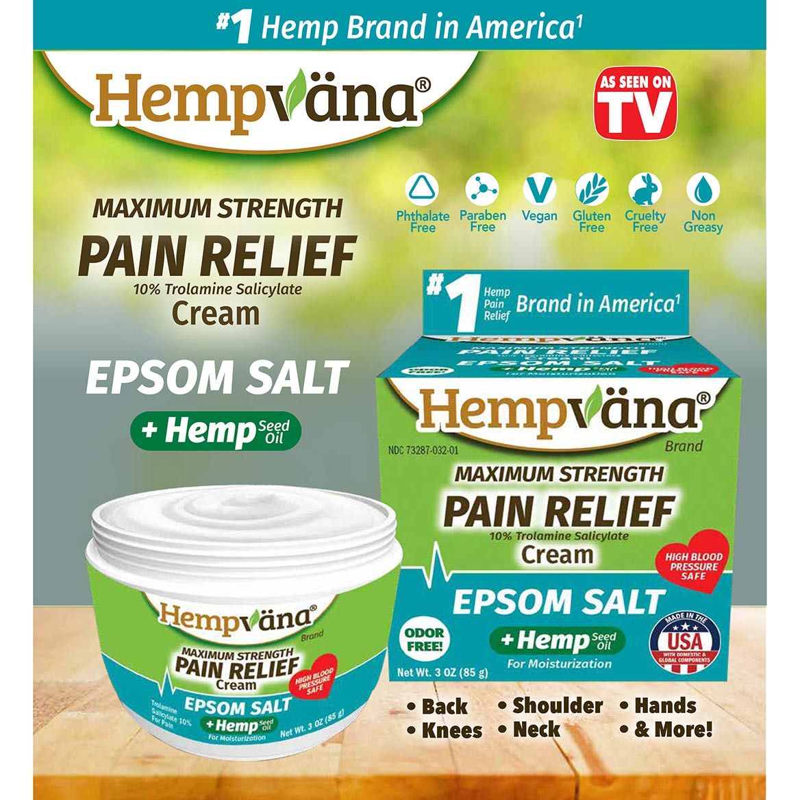 Hempvana® Pain Relief Cream Epsom Salt + '-' + 380173