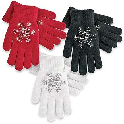 View product details for Sparkling Snowflake Gloves, 3 Pairs