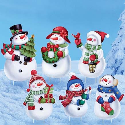 View product details for Snowman Stakes, Set of 6