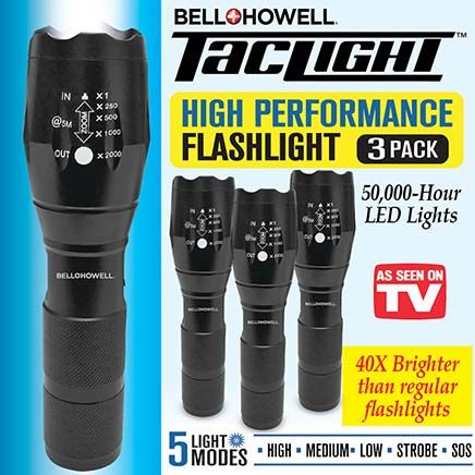 View product details for Bell + Howell Taclight™ Pro LED Flashlights, Set of 3