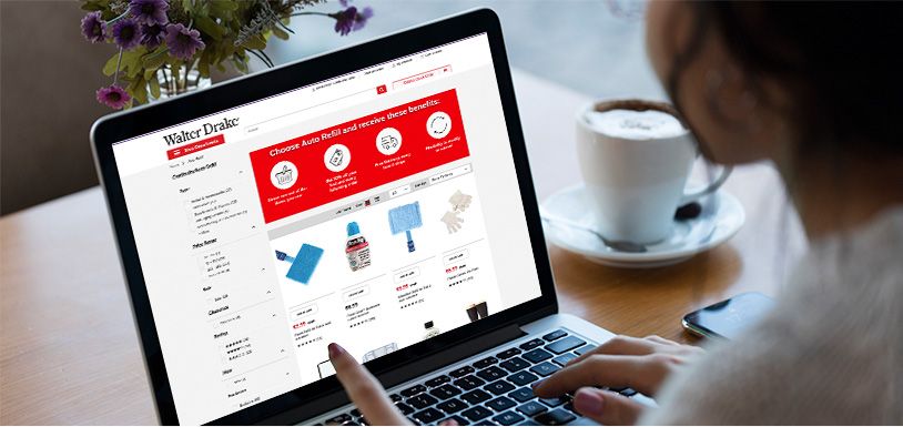 person shopping for Auto Refill items on a laptop