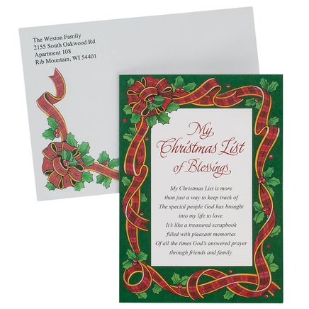 Personalized My Christmas List Christmas Card Set of 20-300077