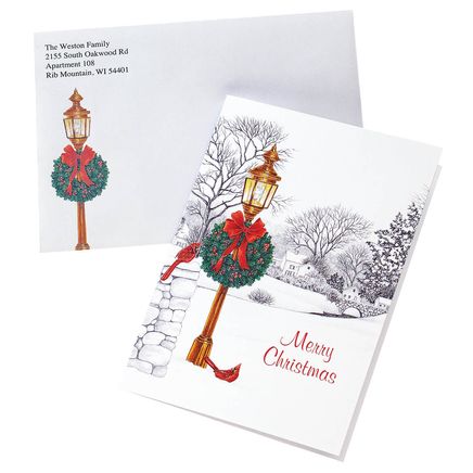 Lamppost Christmas Card Set of 20-330670