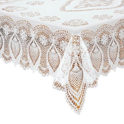 Crocheted Lace Vinyl Table Cover-344657