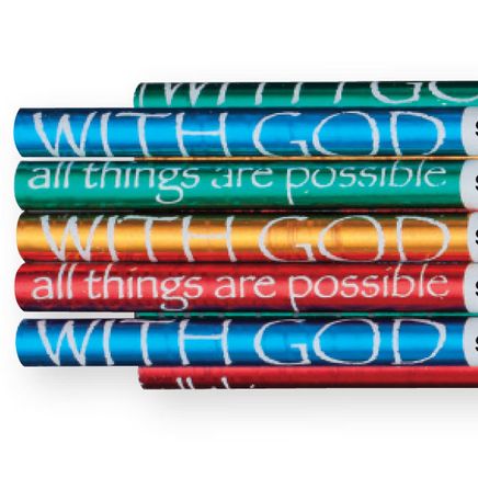 Personalized With God Foil Pencils, Set of 12-346072