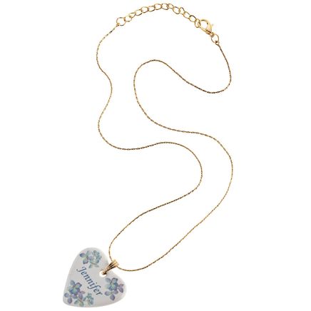 Personalized Porcelain Heart Necklace With Chain-351222
