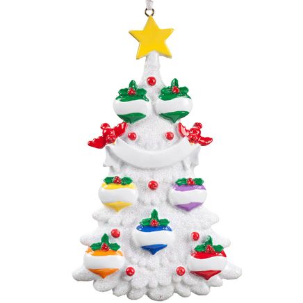 White Glitter Tree Ornament-355741