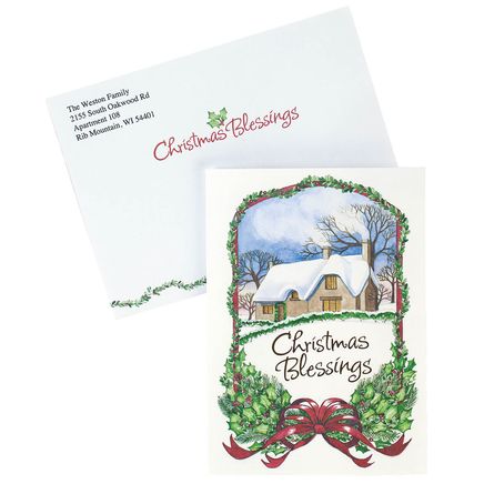 Personalized Christmas Blessings Card Set of 20-356003