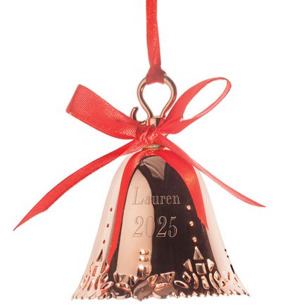 Personalized Rose Gold Tone Bell Ornament-363777