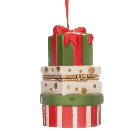 Stacked Presents Ornament Trinket Box-364155