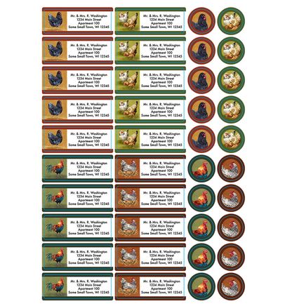 Personalized Rooster & Hens Address Labels & Envelope Seals, Set of 60-366168