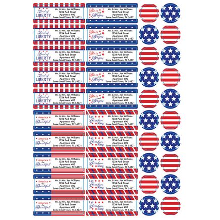 Personalized Stars and Stripes Labels & Envelope Seals Set of 60-366171