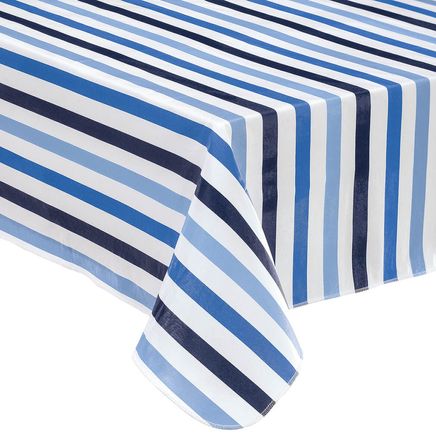 Blue Stripe Vinyl Tablecover by Home-Style Kitchen™-367200