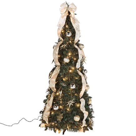 4' Silver & Gold Pull-Up Tree by Holiday Peak™     XL-368086