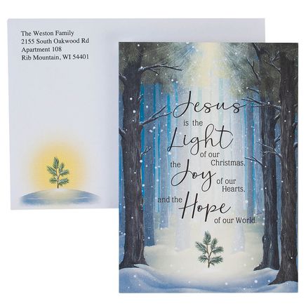 Personalized 'He Is the Light' Christmas Card Set of 20-368237