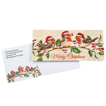 Personalized Birds with Hats Christmas Card Set of 20-368257
