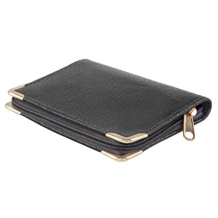 View product details for RFID Leather Zip-Up Security ID Credit Card Case