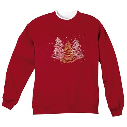 Embellished Winter Tree Scene Sweatshirt by Sawyer Creek™-370678