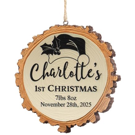 Personalized Baby's 1st Christmas Resin Wood Slice Ornament-372087
