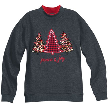 Peace & Joy Applique Tree Sweatshirt by Sawyer Creek™-372551