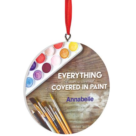 Personalized Covered in Paint Ornament-372867