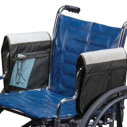 Sherpa Wheelchair Armrest Covers with Pouch by LivingSURE™-373321