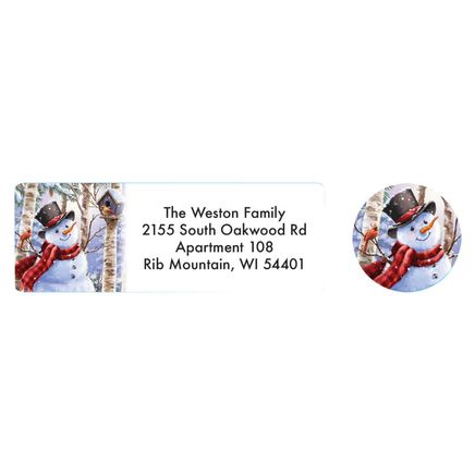 Personalized Snowman and Friends Labels and Seals, Set of 20-373642