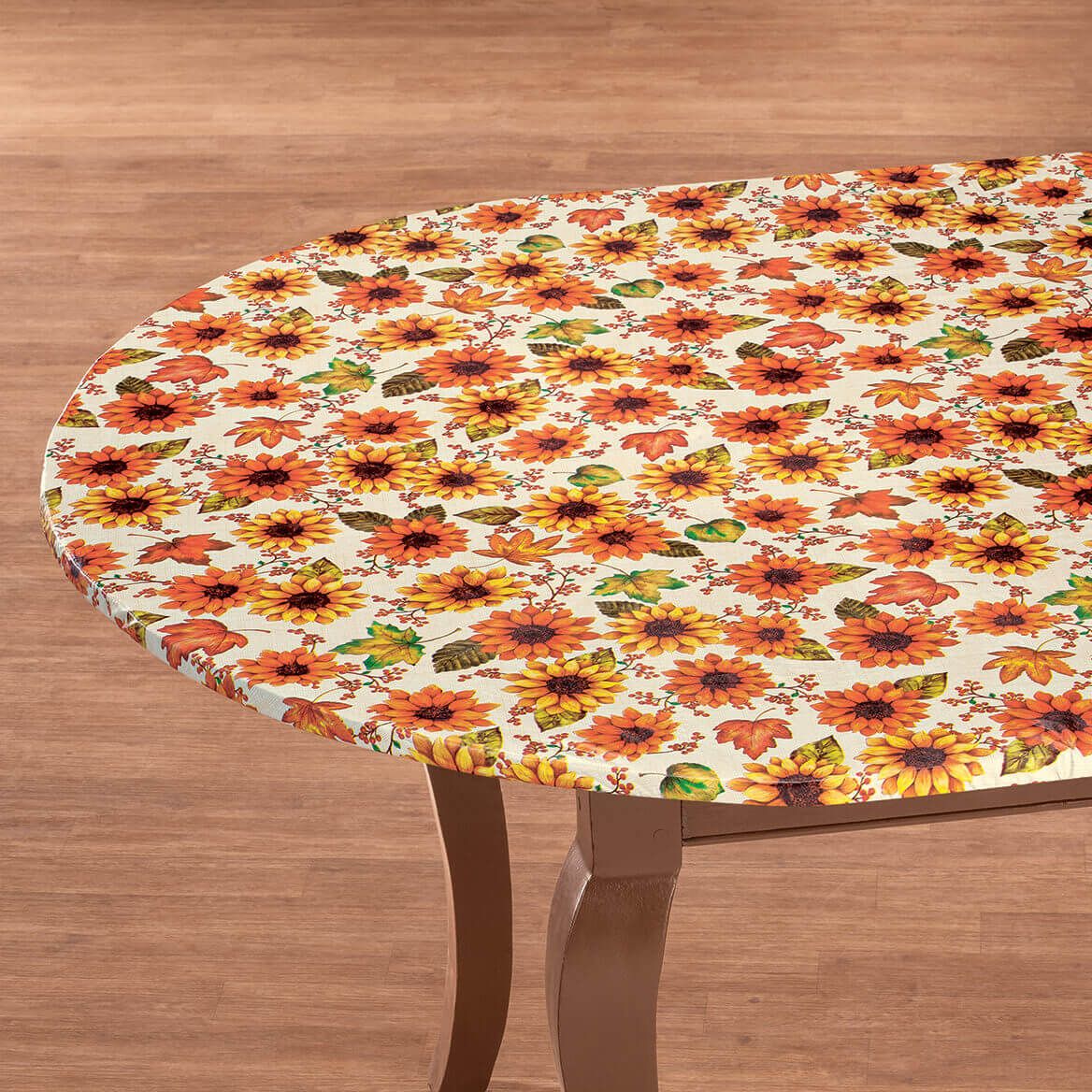Sunflower Harvest Elasticized Vinyl Table Cover by Chef's Pride™-373914
