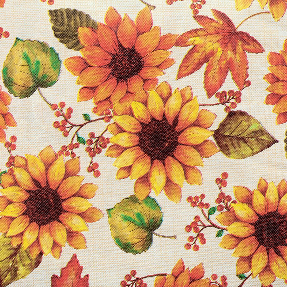 Sunflower Harvest Elasticized Vinyl Table Cover by Chef's Pride™-373914