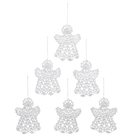 Crochet-Style Angel Ornaments, Set of 6-374129