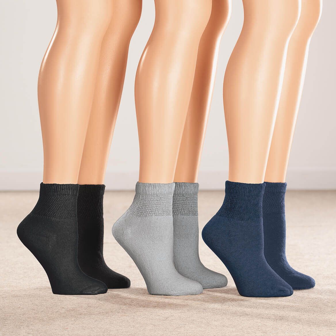 Extra Plush Quarter-Cut Diabetic Socks by Silver Steps™, 3 Pairs-374147