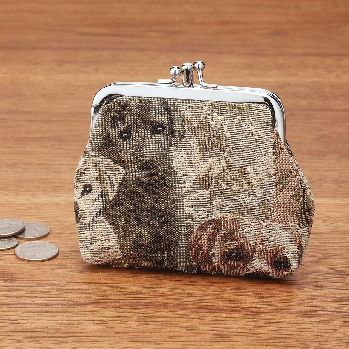 Animal Tapestry Dual Coin Pouch-374309