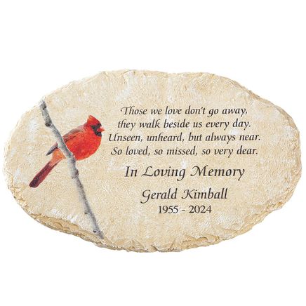 Personalized Oval-Shaped Cardinal Memorial Garden Stone-374560