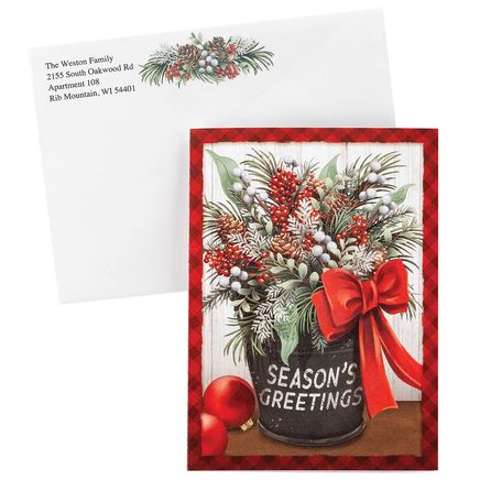 Personalized Floral Seasons Greetings Cards, Set of 20-374970